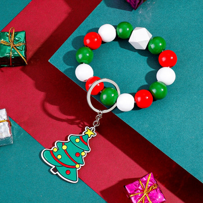 Wholesale Christmas Ball Games Wooden Key Chains